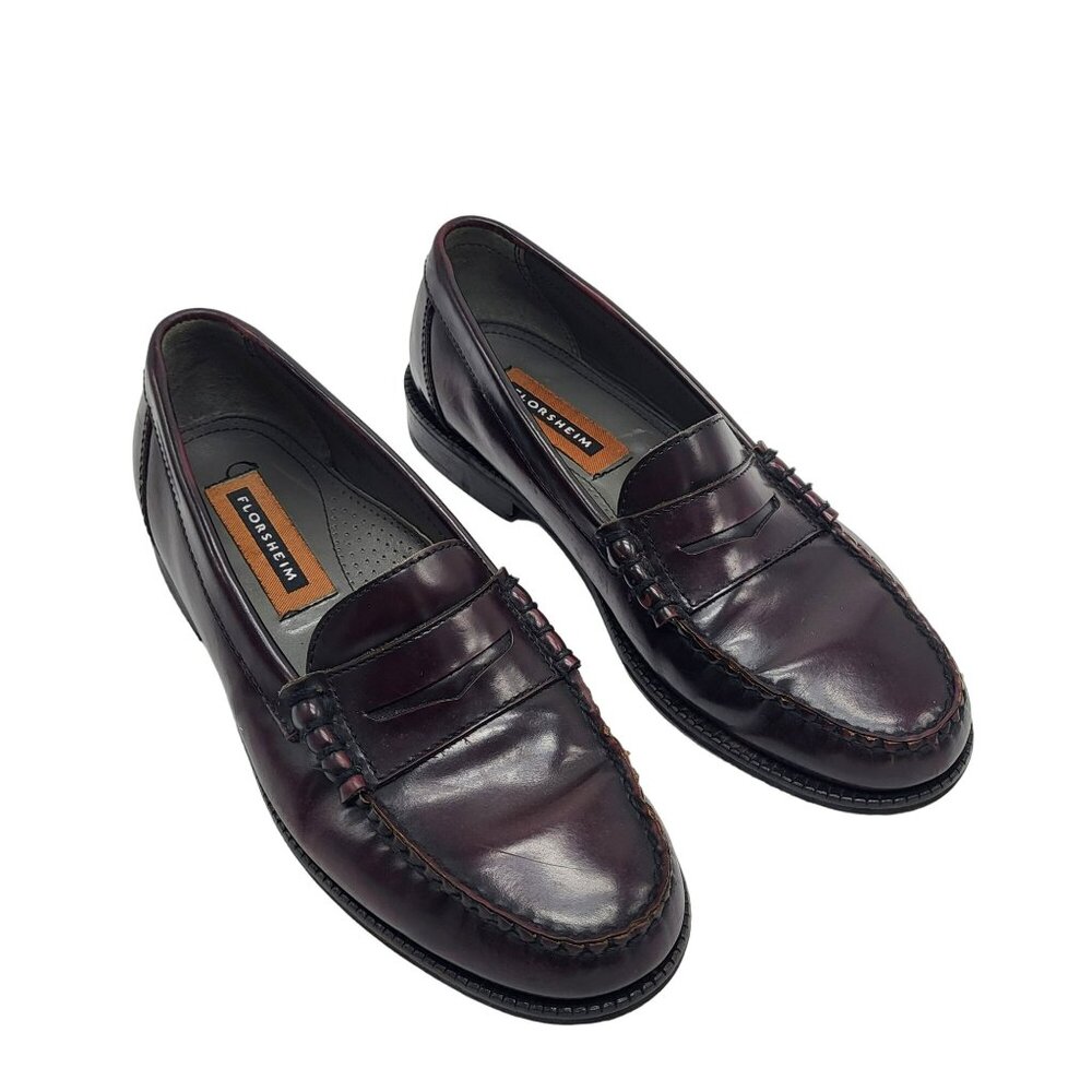 Florsheim Penny Loafers Men's Dress Shoes Brown Leather Handsewn Men's 7.5D